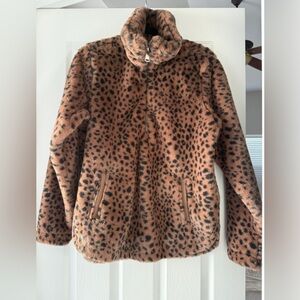 Abercrombie & Fitch Brown Leopard Teddy Jacket